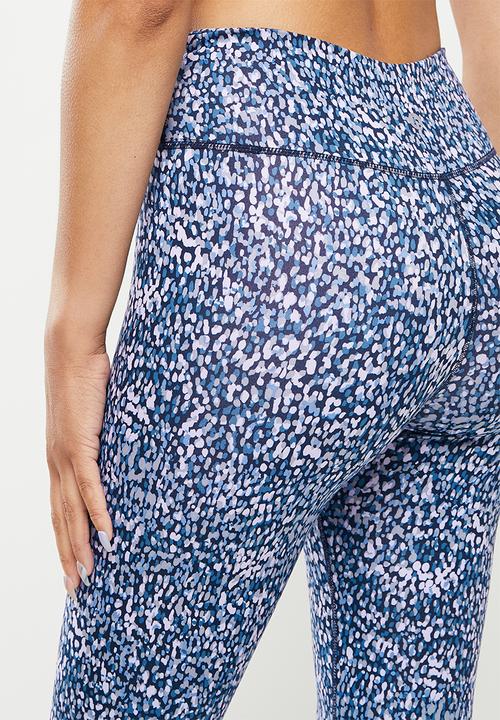 Cotton On - Ultra soft movement full length tight - watercolour brushstrokes blues