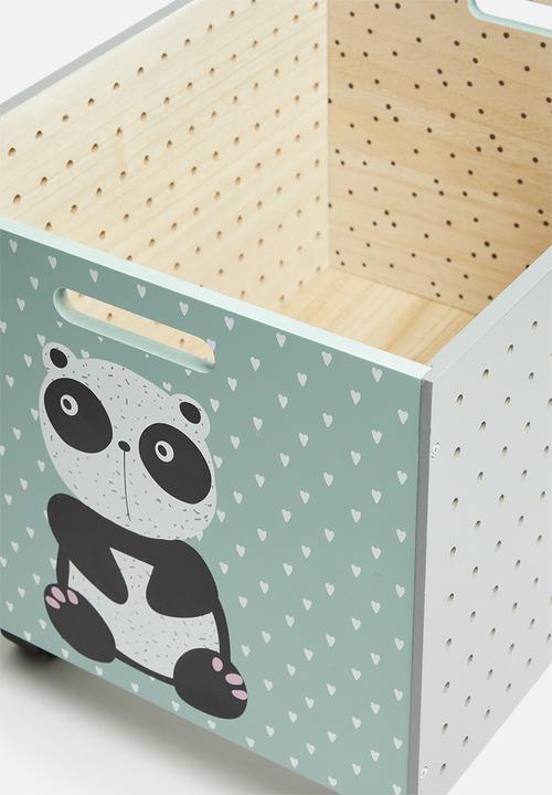 Storage Solutions - Panda wheely toy box - green
