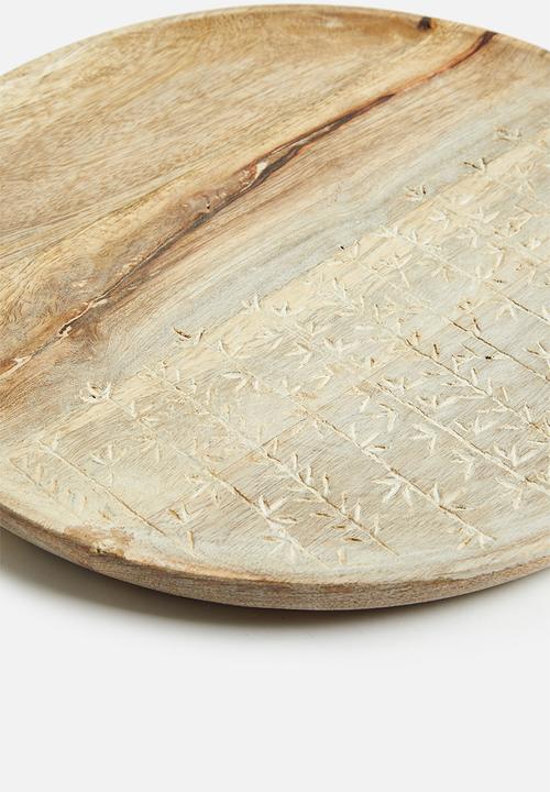 H&S - Flower mango wood plate - natural