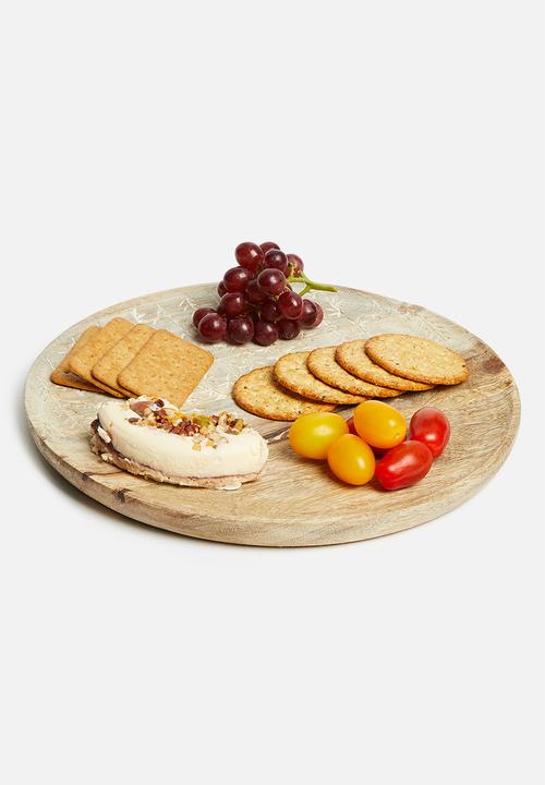 H&S - Flower mango wood plate - natural