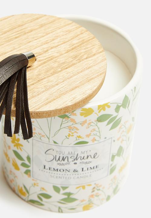 H&S - Ceramic candle - green & yellow 