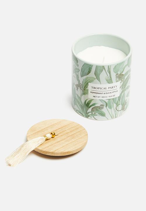 H&S - Tropical party tassel candle - green
