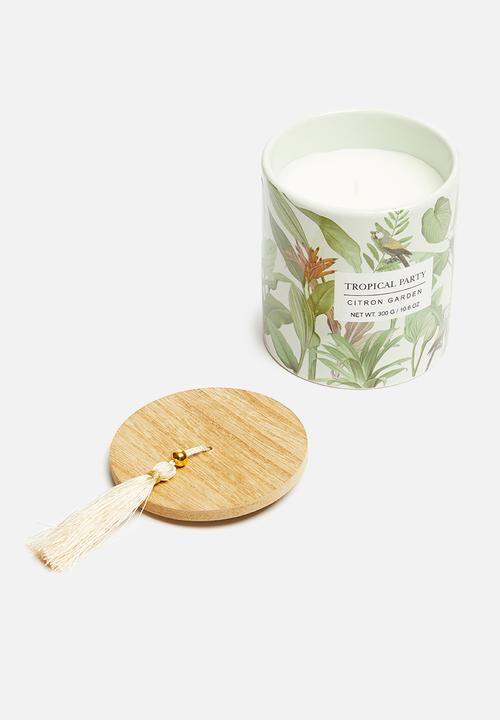 H&S - Tropical party tassel candle - green