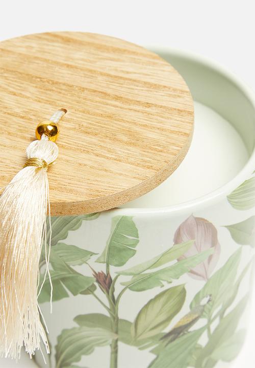 H&S - Tropical party tassel candle - green