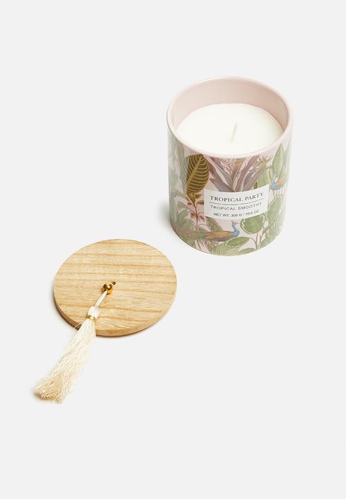 H&S - Tropical party tassel candle - pink
