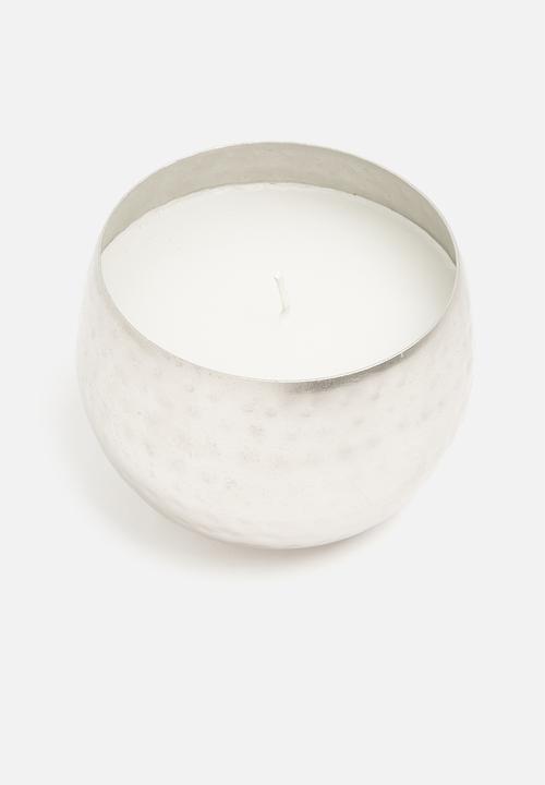 H&S - Metal bowl candle - silver