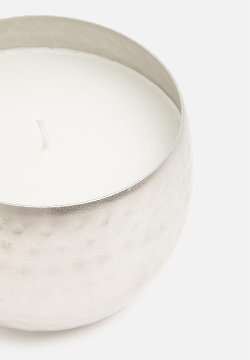H&S - Metal bowl candle - silver