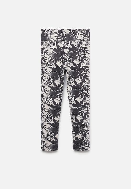 MANGO - Leggings savage - grey & white 