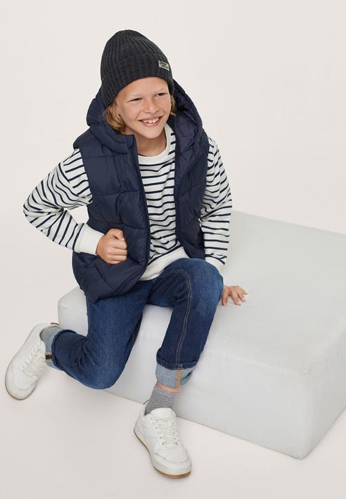 MANGO - Waistcoat amerv - navy