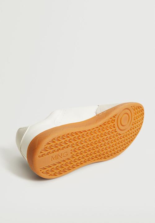 MANGO - Cactus leather mix velcro fastening sneaker - light beige