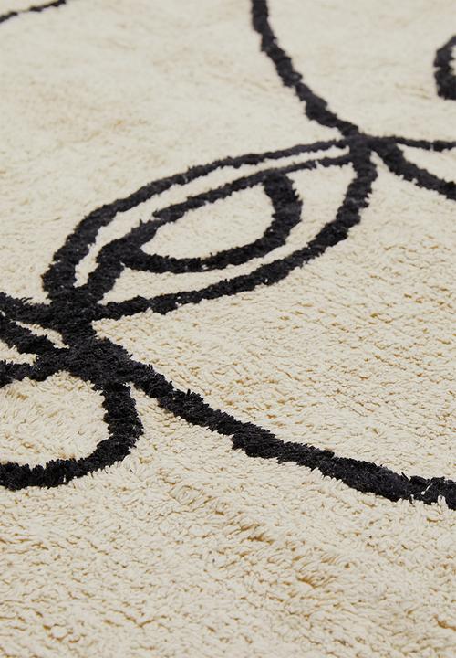 Sixth Floor - Face tufted rug - white & black
