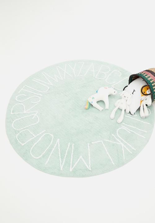 Sixth Floor - Alphabet tufted round rug - blue