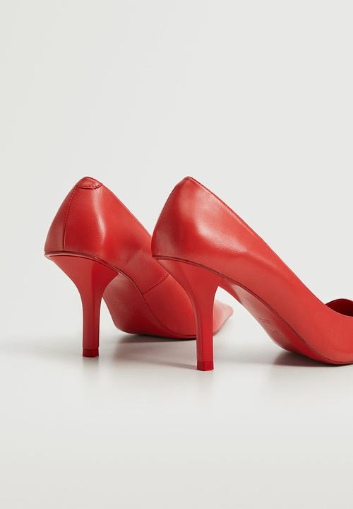 MANGO - Sole leather court heel - dark red