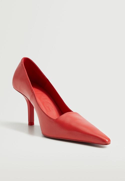 MANGO - Sole leather court heel - dark red