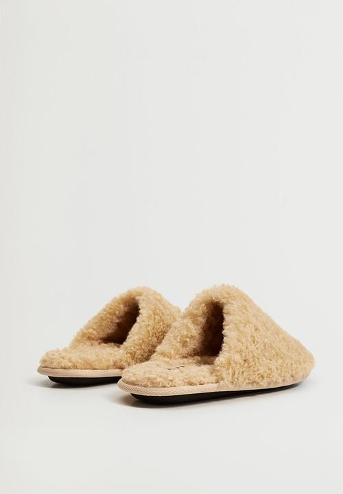 MANGO - Teddy slipper - light beige