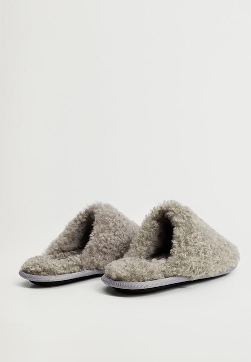 MANGO - Teddy slipper - medium blue