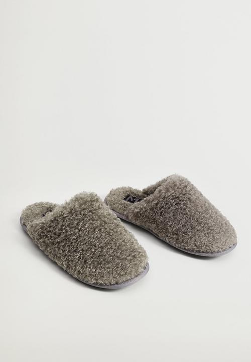 MANGO - Teddy slipper - medium blue