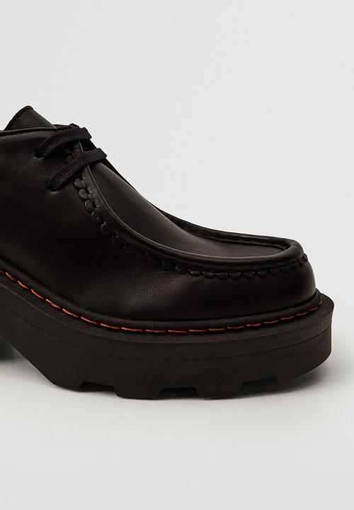 MANGO - Wally leather loafer heel - black