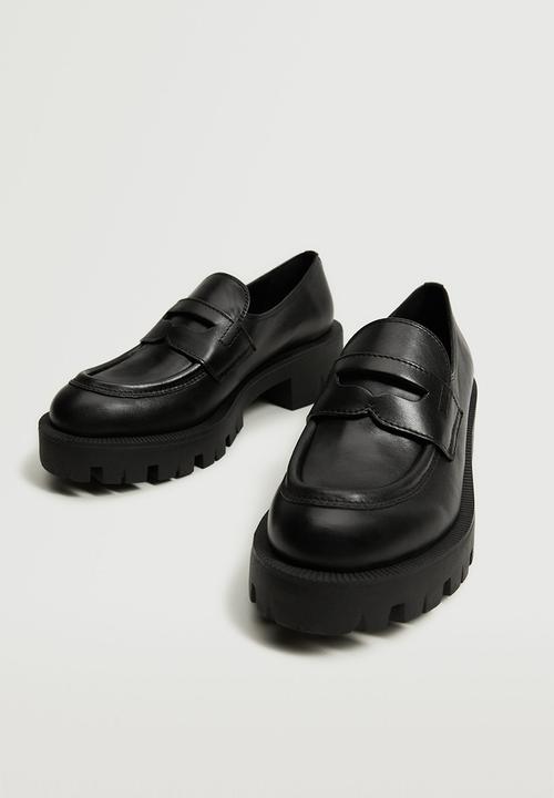 MANGO - Ron leather loafer - black