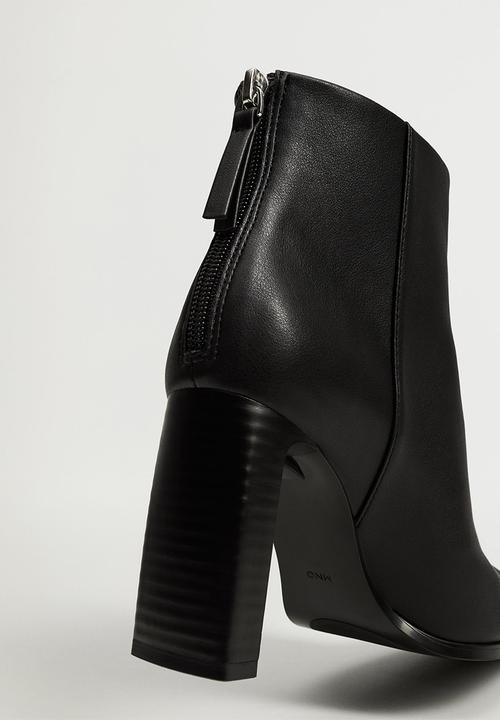MANGO - Valen pointed heel ankle boot - black