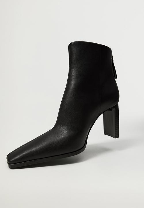 MANGO - Valen pointed heel ankle boot - black