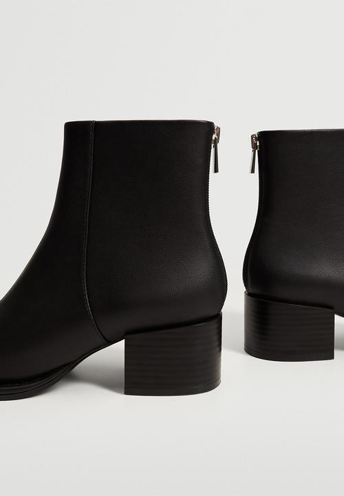 MANGO - Pinto squared-toe ankle boot - black
