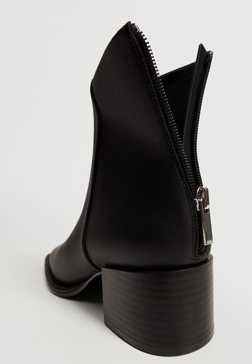 MANGO - Pinto squared-toe ankle boot - black