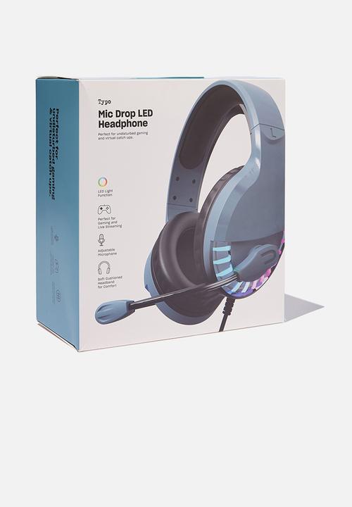 Typo - Mic drop led headphone - blue