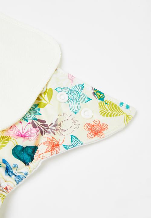 Bamboo Baby - Fancypants basic pocket nappy - bamboo insert - floral print 