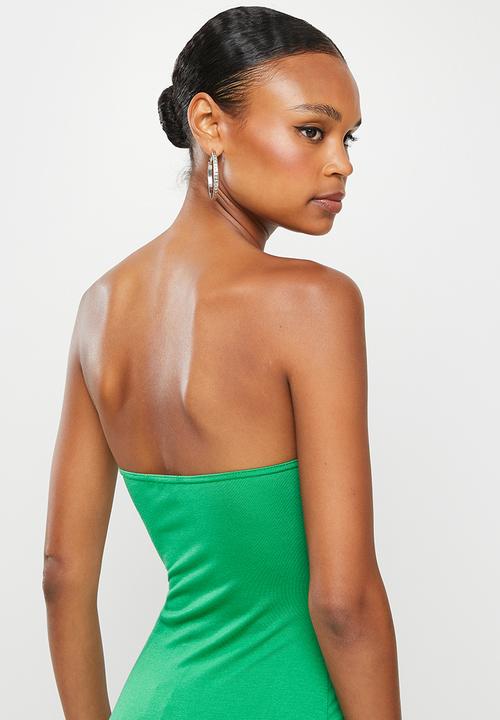 Missguided - Basic bandeau bodycon midi dress - green