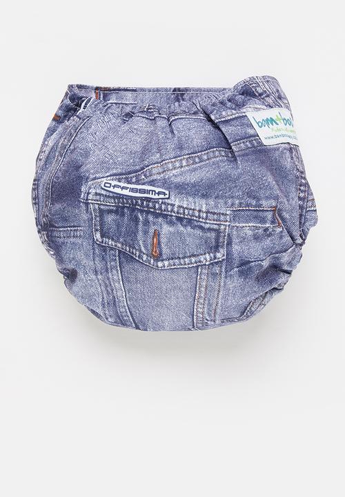 Bamboo Baby - Newborn all in one nappy - denim