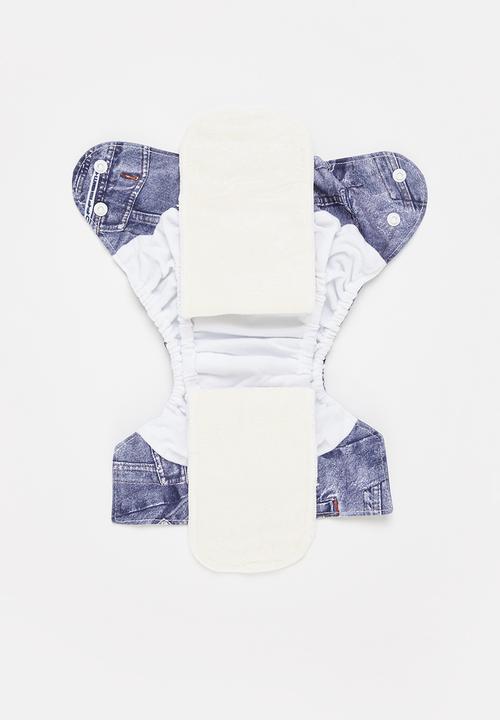 Bamboo Baby - Newborn all in one nappy - denim