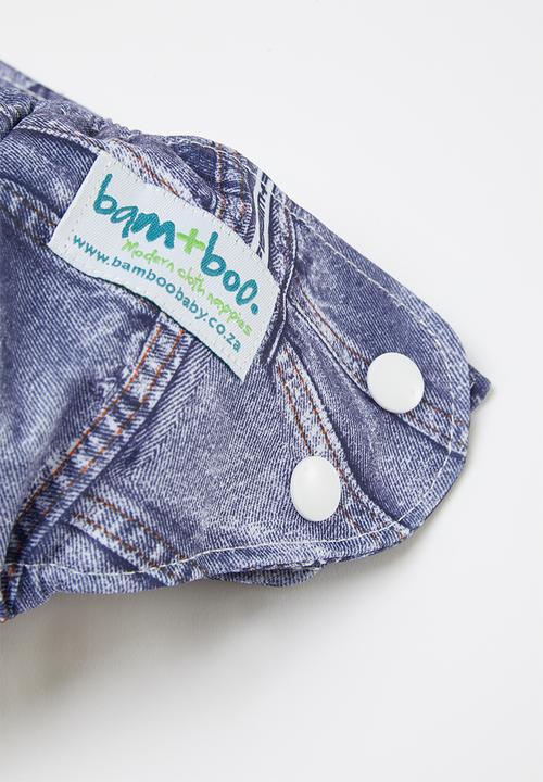Bamboo Baby - Newborn all in one nappy - denim