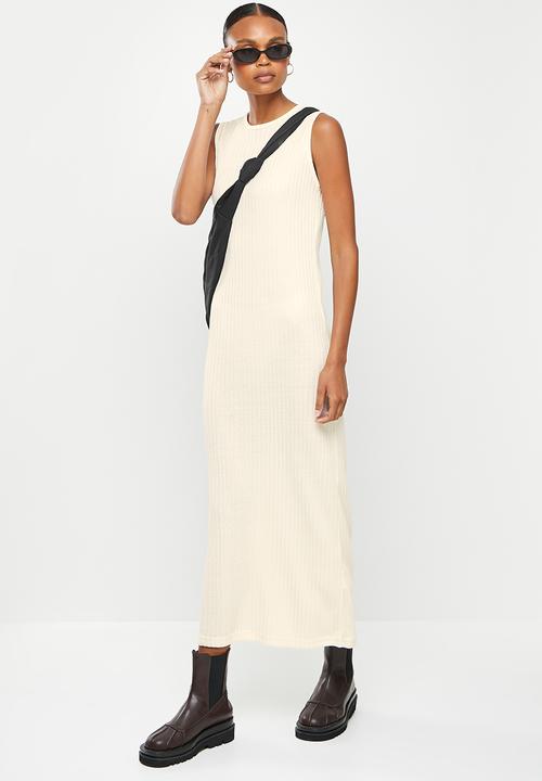 Missguided - Sleeveless maxi dress rib - ecru
