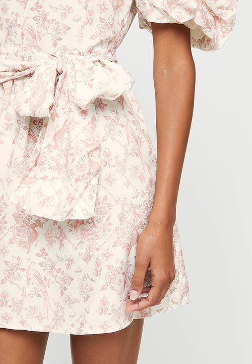 Missguided - Extreme puff sleeve print dress - lilac