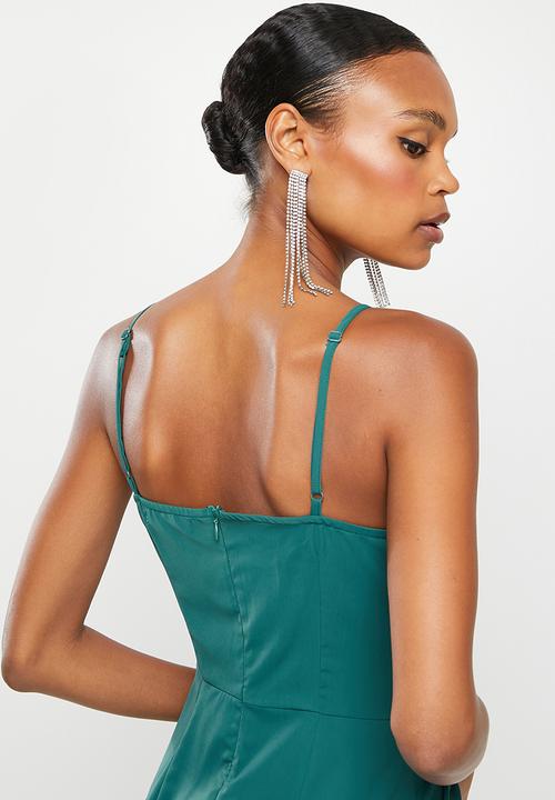 Missguided - Strappy ruched mini dress - teal