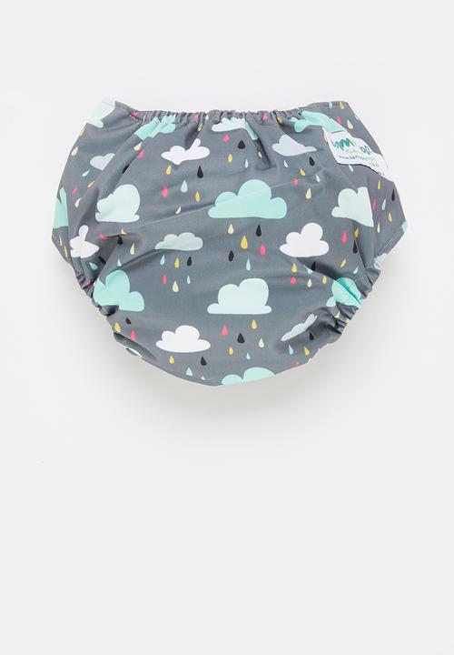 Bamboo Baby - Newborn all in one nappy - cloud
