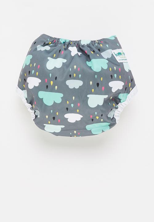 Bamboo Baby - Newborn waterproof cover - snap waist - cloud print 