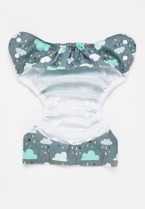 Bamboo Baby - Newborn waterproof cover - snap waist - cloud print 