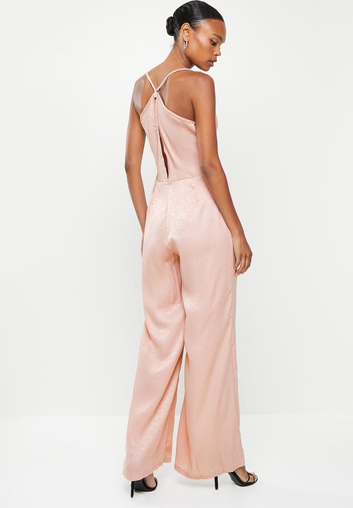 Missguided - Satin cowl neck x back dress - pink