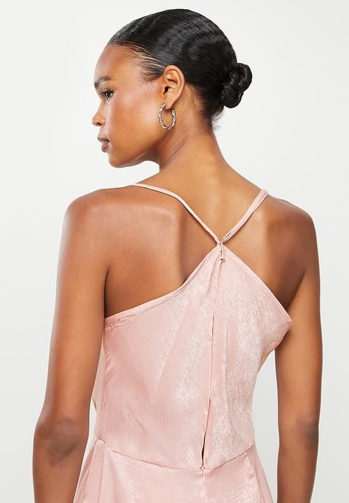 Missguided - Satin cowl neck x back dress - pink