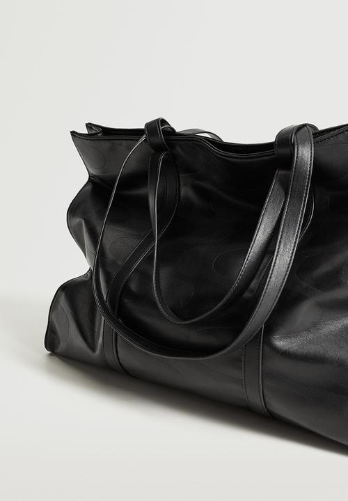 MANGO - Double handle shopper bag - black