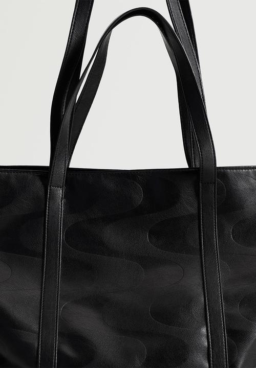 MANGO - Double handle shopper bag - black