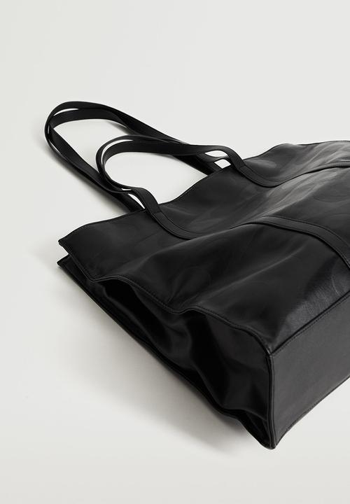 MANGO - Double handle shopper bag - black
