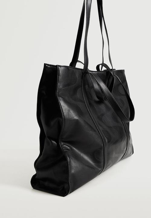MANGO - Double handle shopper bag - black