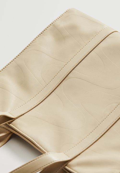 MANGO - Double handle shopper bag - ecru