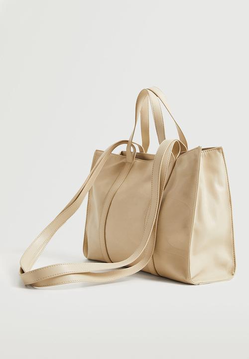 MANGO - Double handle shopper bag - ecru