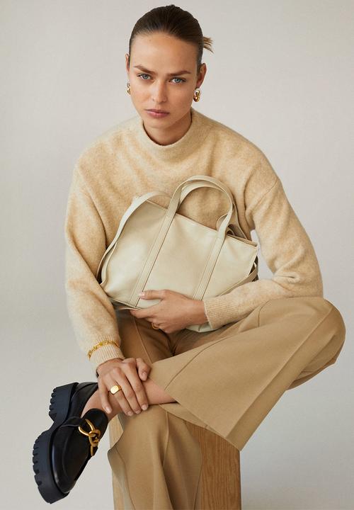 MANGO - Double handle shopper bag - ecru