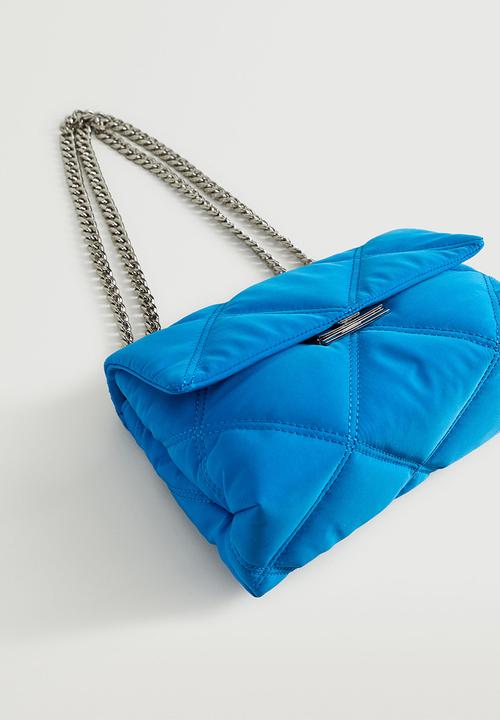MANGO - Quilted chain bag - blue