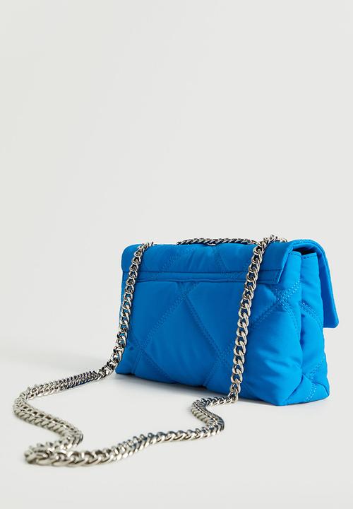 MANGO - Quilted chain bag - blue
